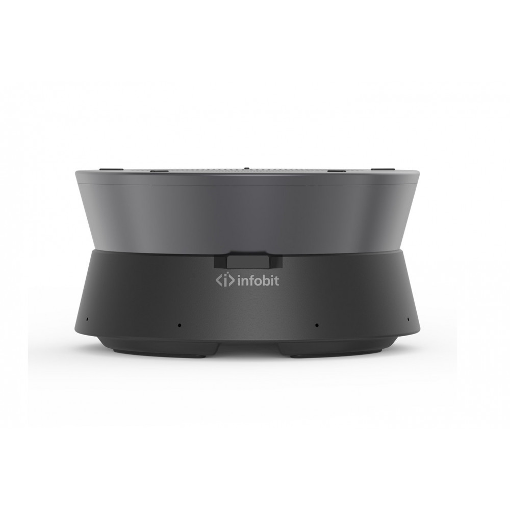Спикерфон Infobit [iSpeaker M500] Для переговорных комнат (15-25кв.м.) на 5-8 человек: 8 всенаправленных микрофонных капсюлей, AEC, AGC, RS. Макс. расстояние - 5 метров. Макс.5 устройств подкл. daisy chain (RJ45).