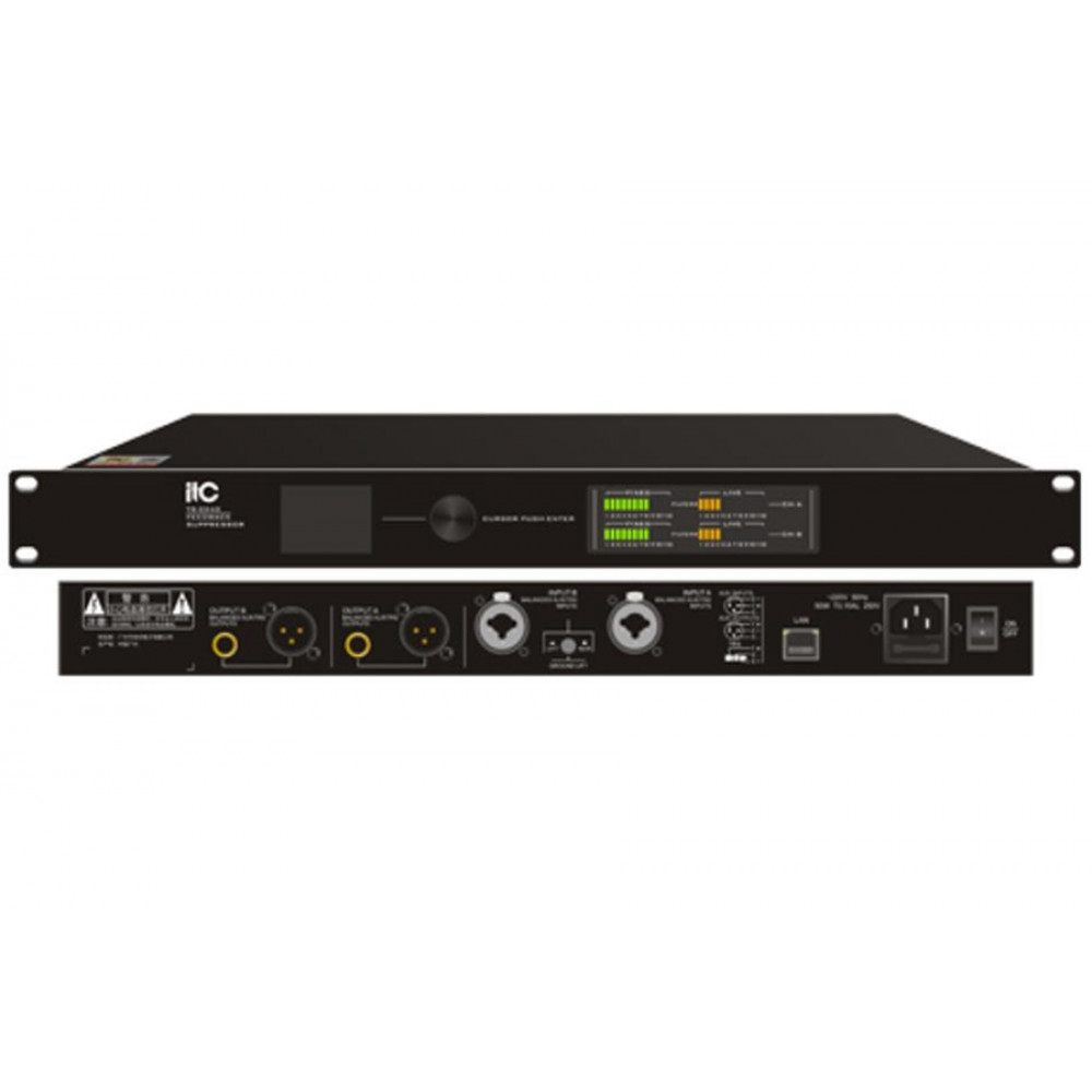 Подавитель обратной связи [TS-224D] ITC 2 вх. (XLR/ 1/4 TRS)/2 вых. (XLR/ 1/4 TRS + TRS), 40-bit DPS. 31 полосный графический/8 полосный параметрический эквалайзеры. 32-bit/48kHz, LED индикация.