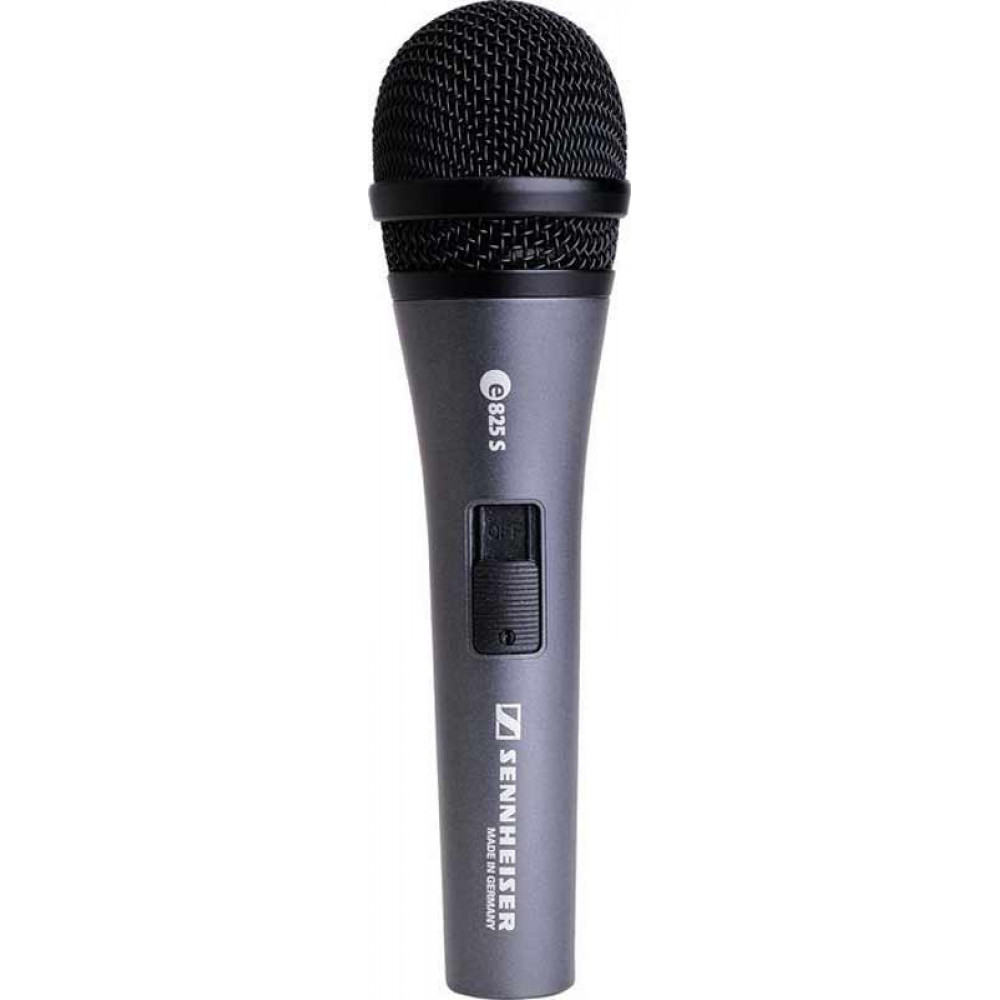 Микрофон Sennheiser [E 825-S] динамический вокальный микрофон, кардиоида, бесшумный выключатель ON/OFF, 80 - 15000 Гц; комплект: микрофон е 825-S, микрофонный держатель, чехол.
