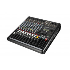 Микшер Intrend [ITMIX-8-2] аналоговый, 12 входов (8 аналоговых, 1 стерео, 2 USB), 2 группы, Bluetooth, USB MP3 плеер, процессор эффектов 24-бит, 9-полосный графический эквалайзер