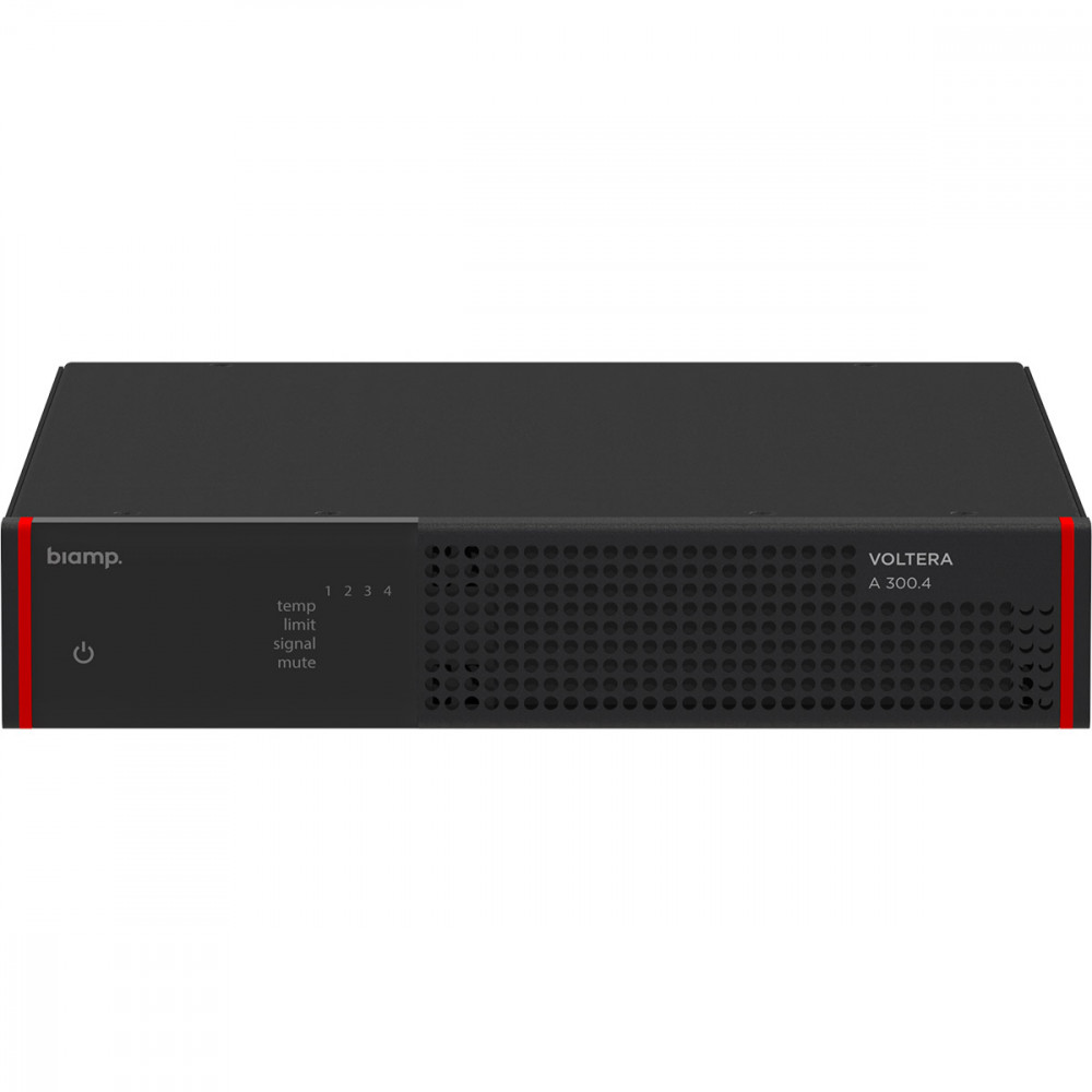 Четырехканальный аналоговый усилитель Biamp [Voltera A 300.4] мощностью 300 Вт (75 Вт на канал, возможность выбора режима работы 4 Ом, 8 Ом, 70 В или 100 В)