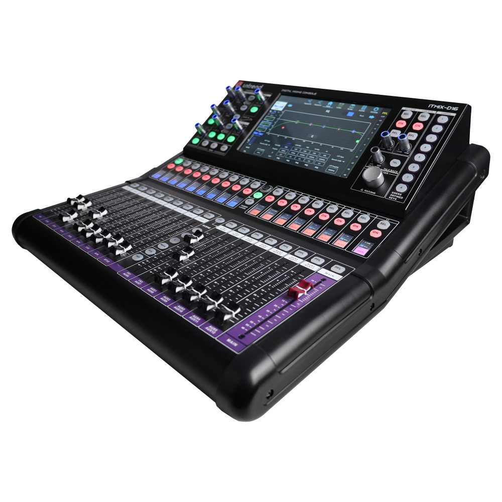 Микшер Intrend [ITMIX-D16] цифровой, 48 каналов, 16 аналоговых входов, поддержка 2х блоков расширения входов/выходов ITMIX-DEX-168