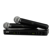 Микрофонная система SHURE [BLX288E/SM58-M17] беспроводная, двухканальная, с двумя ручными передатчиками SM58. Частота UHF 662-686 МГц