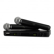 Микрофонная система SHURE [BLX288E/SM58-M17] беспроводная, двухканальная, с двумя ручными передатчиками SM58. Частота UHF 662-686 МГц