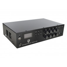 Микшер-усилитель Intrend [ITMXAMP-120MT] MP3, FM тюнер, USB, Bluetooth, 2хMic/3хLine входы, 1хLine выход,120 Вт, 4/8Ом/100V, IR-пульт в комплекте
