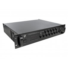 Микшер-усилитель Intrend [ITMXAMP-350MTZ] зональный, 5 зон. MP3, FM-тюнер, USB, Bluetooth, 3хMic/2хLine входы, 1хLine выход, 350 Вт, 4-16 Ом/100V, IR-пульт в комплекте