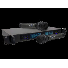 Микрофонная радиосистема Axelvox [DWS7000HT (RT Bundle)] UHF 710-726 MHz, 2 х 32 канала,LCD дисплей, 2х ИК порт, 2 ручных микрофона, 2 держателя на стойку, 2 силиконовых кольца, рэковый приемник