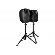 Акустическая система Gemini [ES-210MXBLU-ST] Комплект: 2х АС 10"НЧ/1"ВЧ, микшер с усилителем 150 Вт RMS, входы: 4x XLR Mic, 6x 1/4" TRS Line, 2x RCA, 1/8 TRS, выходы: 2x 1/4" TRS, 2x RCA, 1/8 TRS Headphones, 2х стойки, микрофон, кабели