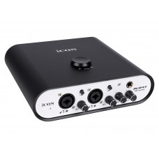 Аудиоинтерфейс USB [110313A2004] Icon [Duo44 Dyna B/W] АЦП/ЦАП: 24 бит/192 кГц, 127 дБ, входы/выходы: 2хCombo XLR/TRS/ 2х1/4" TRS, 1/8" mini Jack стерео, 1/4" TRS стерео выход на наушники, MIDI, +48 В, цвет черный/белый