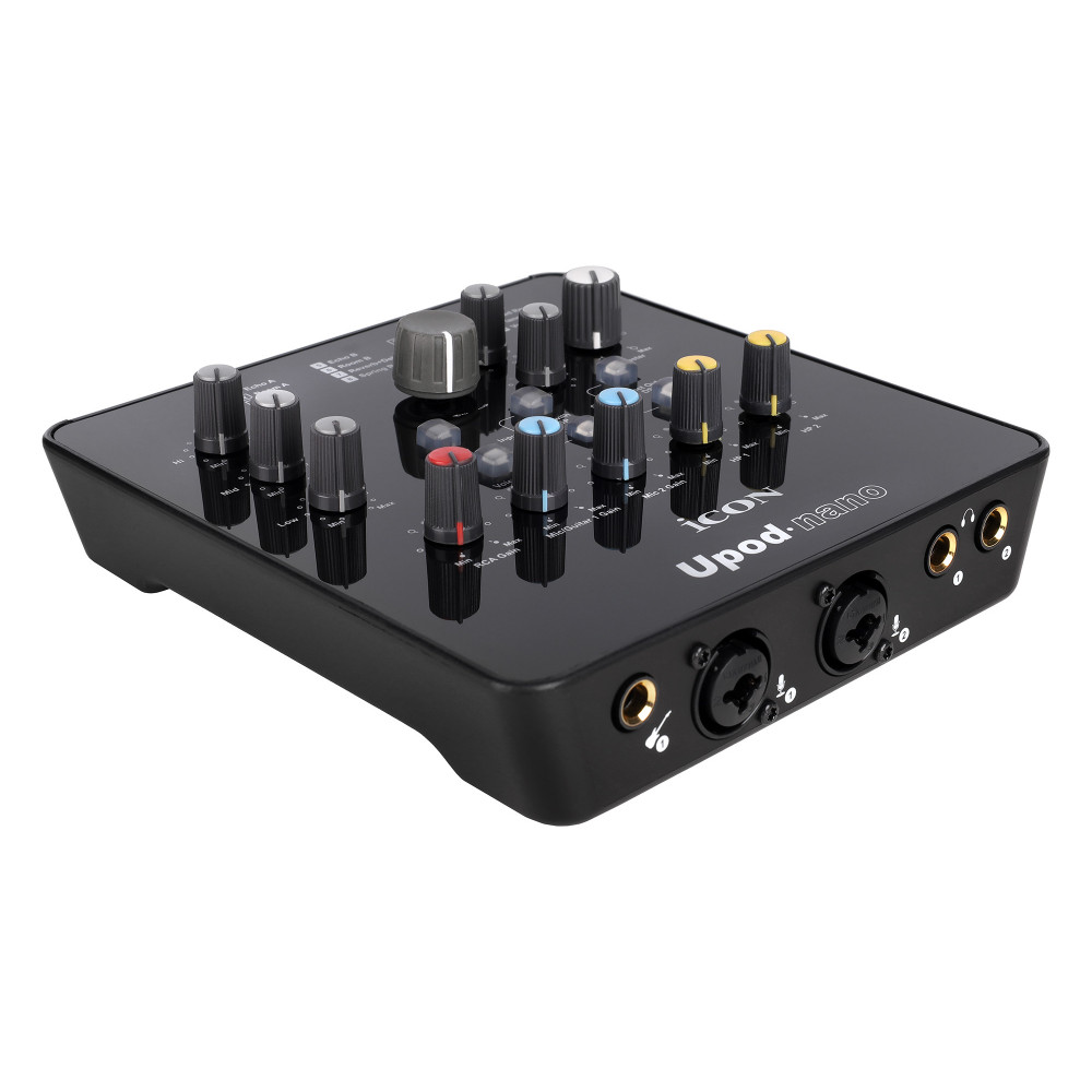 Аудиоинтерфейс USB [110307A2003] Icon [UPod Nano] 16 DSP эффектов, АЦП/ЦАП: 16 бит/48 кГц, 22-20000 Гц, 90 дБ, S/N: -90 дБ, THD+N: 0,0061%, 2xCombo XLR/TRS, 1/4" TS инстр. вход, 2xRCA входа / 2x1/4" TRS выхода, 2x1/4" TRS выхода для наушник