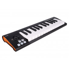 MIDI клавиатура [110105A2009] Icon [iKeyboard 3 Mini] 25 velocity-sensitive мини-клавиш фортепианного типа, комбинированный джойстик высоты тона и модуляции, кнопки переключения октав, транспонирования, сустейна и арпеджиатора, MIDI выход, USB-B