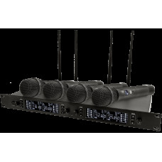 Микрофонная радиосистема Axelvox [DWS7000HT(FCBundle)] UHF 710-726 MHz, 4 x 16 каналов,LCD дисплей, 4х ИК порт, 4 ручных микрофона, 4 силиконовых кольца