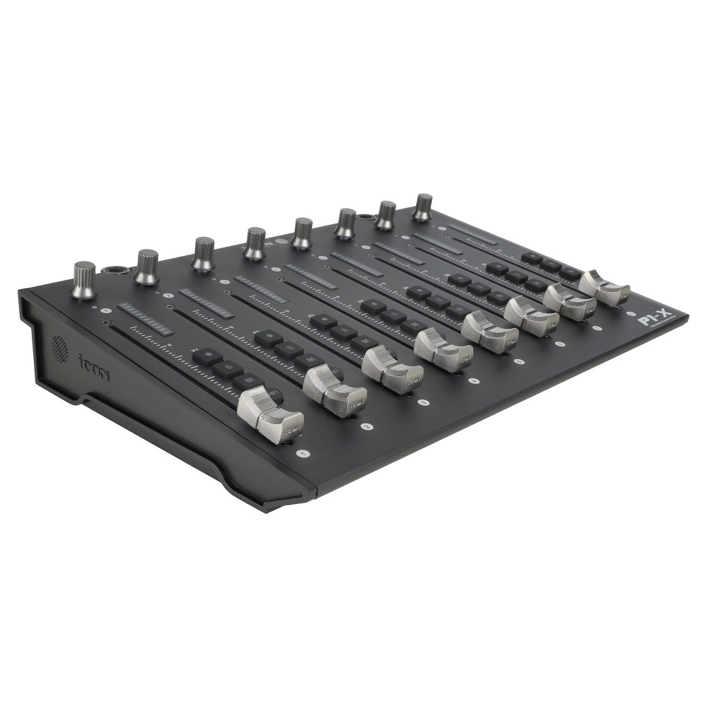 MIDI контроллер [110205A2023] Icon [P1-X] DAW контроллер, модуль расширения (8 каналов) для P1-M до 16, 32 и 64 каналов, ARM процессор Cortex-M7 500 МГц, 8 сенсорных фейдеров, 8 12-сегментных LED индикаторов каналов, Mackie Control, HUI, USB-C