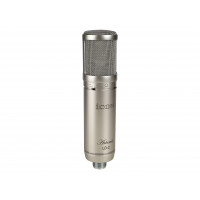 Микрофон конденсаторный Icon [Artemis LD-2] студийный, диаграмма направленности Cardioid, частотный диапазон 20-18000 Гц, чувствительность 23,3 мВ/Па, сопротивление 200 Ом, SPL 126 дБ, S/N 83,7 дБ, питание + 48 В, эластичный подвес, кейс, цвет металлик