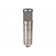 Микрофон конденсаторный Icon [Artemis LD-2] студийный, диаграмма направленности Cardioid, частотный диапазон 20-18000 Гц, чувствительность 23,3 мВ/Па, сопротивление 200 Ом, SPL 126 дБ, S/N 83,7 дБ, питание + 48 В, эластичный подвес, кейс, цвет металлик
