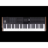 MIDI клавиатура [231632] Arturia [KeyLAB 61 MK3 Black] 61 клавиша, полувзвешенная механика, дисплей, 12 пэдов, 9 фейдеров, 9 поворотных регуляторов, 3 входа для подключения педалей, MIDI in/out, USB-C