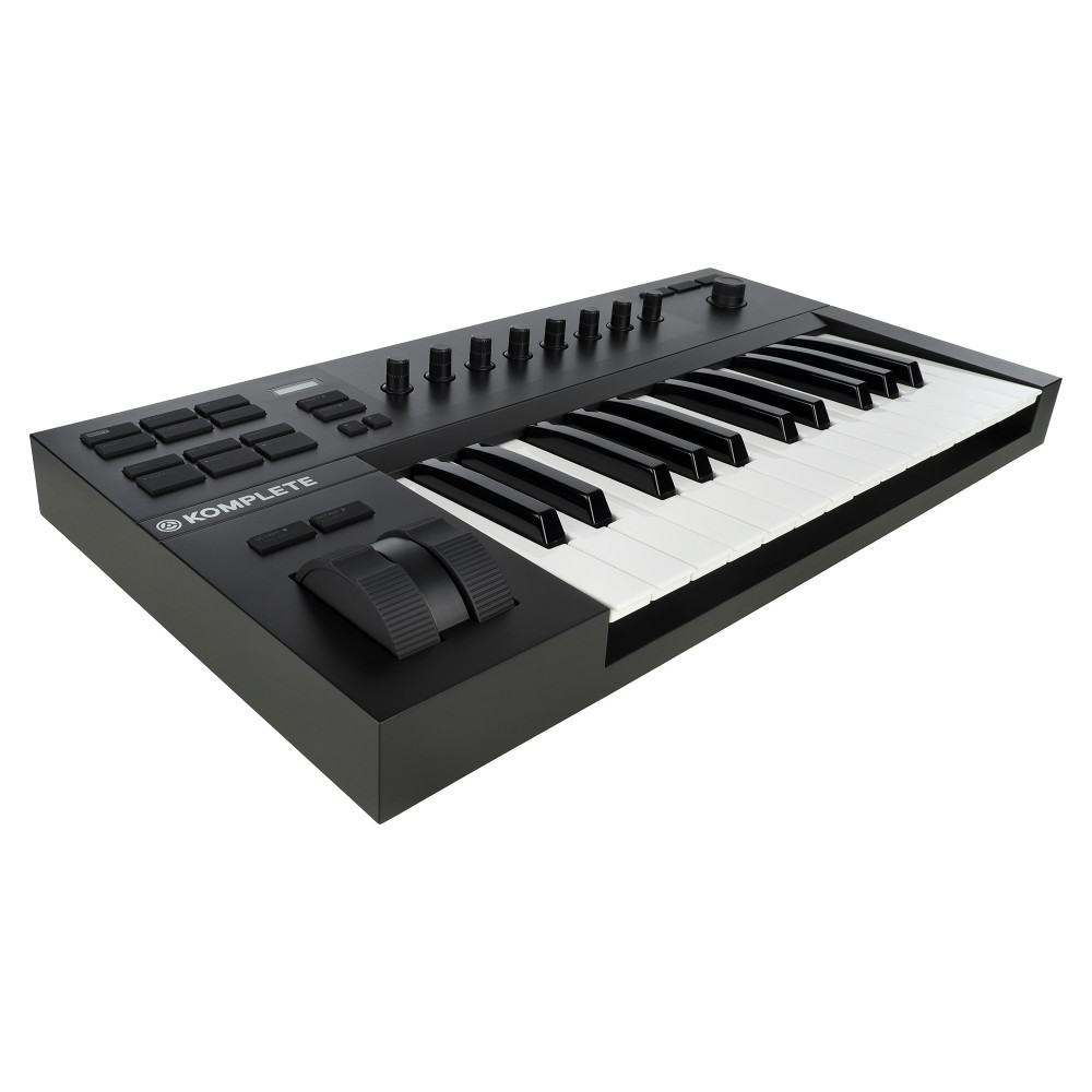 MIDI клавиатура [25230] Native Instruments [KOMPLETE KONTROL A25] 25 клавиш, полувзвешенная, 8 ручек управления, колеса высоты тона и модуляции, 4-позиционный энкодер, OLED-дисплей, TRS-вход для педали, USB-порт