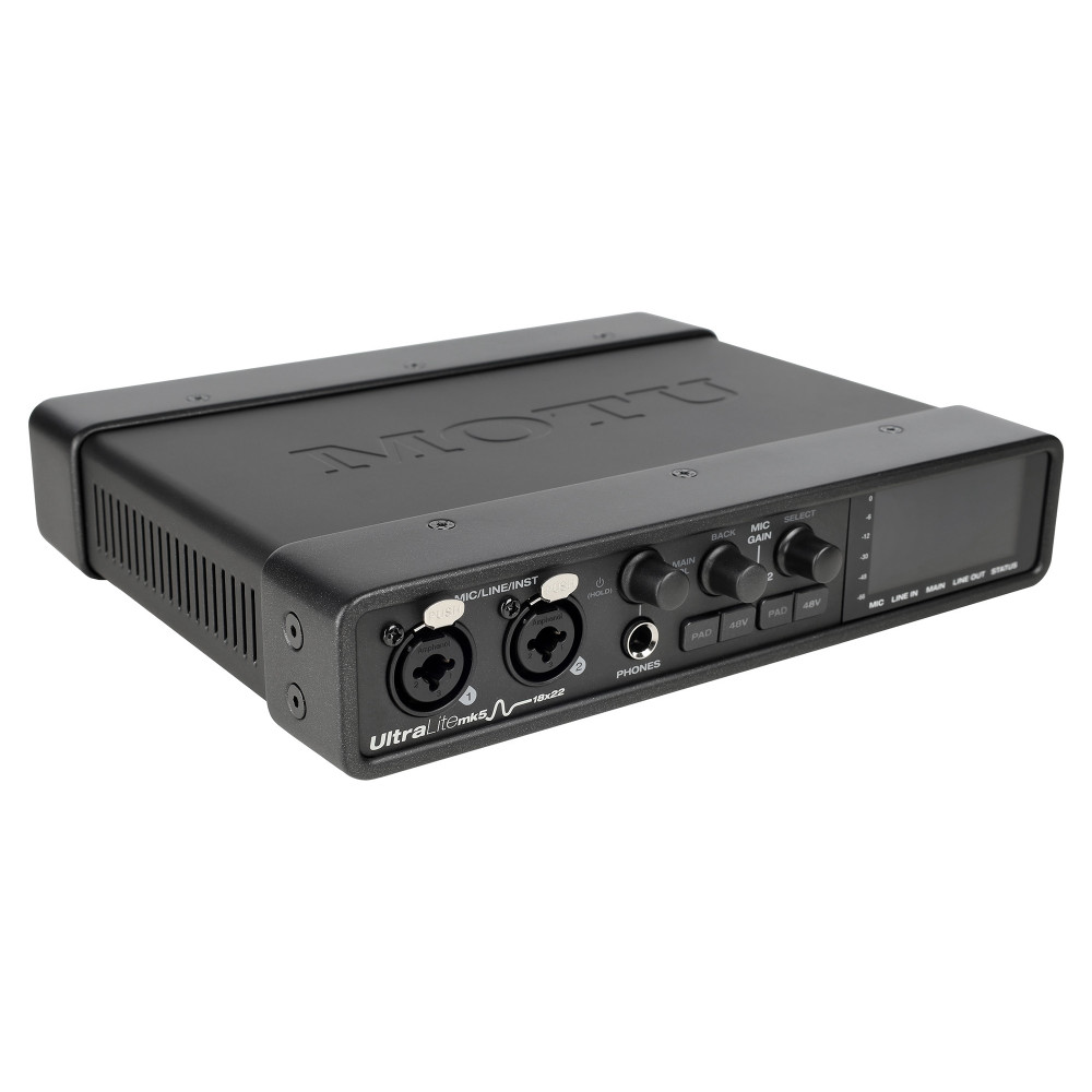 Аудиоинтерфейс USB [8453] Motu [UltraLite-mk5] АЦП/ЦАП: 24бит/192кГц, ЦАП ESS Sabre32, 120 дБ, THD+N: -114 дБ, 2xCombo XLR/TRS, 1/4" TRS, RCA S/PDIF, ADAT Toslink, MIDI, USB-C