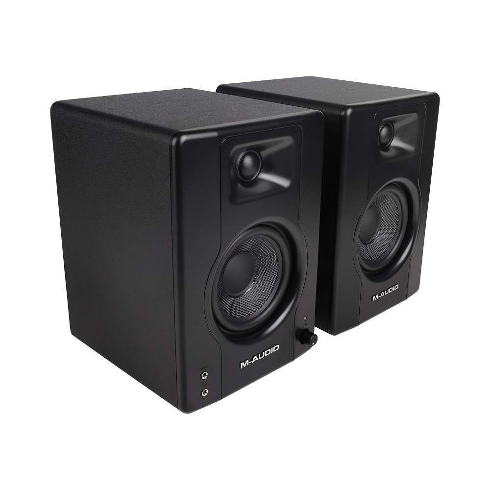 Акустическая система [BX4PAIRXEU] M-audio [BX4 (пара)] (активный+пассивный), 2-х полосные, 25 Вт, 69-22000 Гц, д4,5"+1" входы: 2x1/4" линейный вход, 2xRCA линейный вход