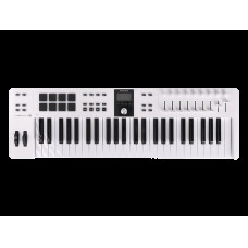 MIDI клавиатура [231521] Arturia [KeyLab Essential 49 mk3 White] 49 клавиш, LCD дисплей, 9 энкодеров, 8 пэдов, 9 фейдеров, 12 кнопок управления, колеса высоты тона и модуляции, 1/4" Jack вход для педали, MIDI выход, Type-C
