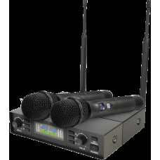 Микрофонная радиосистема Axelvox [DX800FK] UHF 650 - 758 MHz, подавитель обратной связи, цифровая модуляция, LCD дисплей, DSP, ручной микрофон - 2 шт.