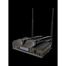 Микрофонная радиосистема Axelvox [DX800HT] UHF 650 - 758 MHz, цифровая модуляция, LCD дисплей, DSP, ручной микрофон-2шт.