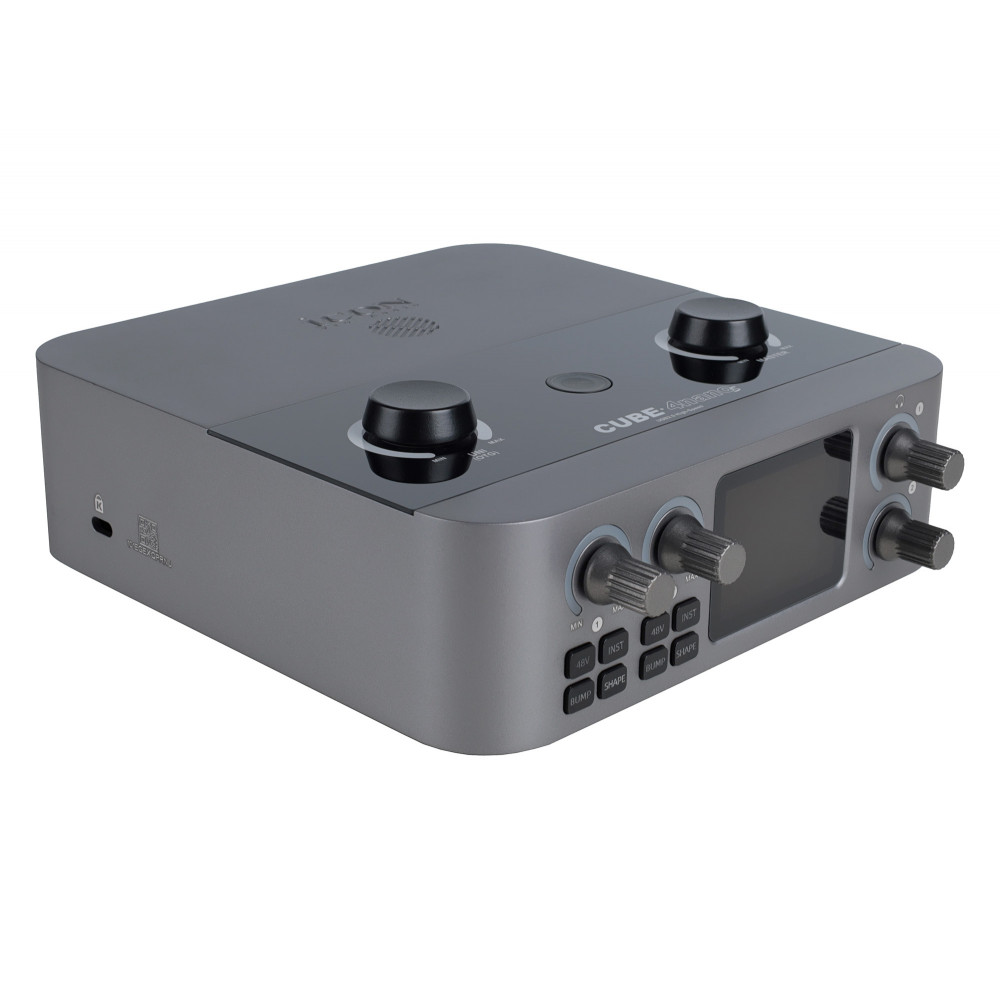 Аудиоинтерфейс [110301A3012] Icon [Cube4Nano S] процессор ARM M7 500 МГц, АЦП/ЦАП 24 бит/192 кГц, АЧХ 20-20000 Гц, дин. диапазон 125 дБ/130 дБ, 2x Combo XLR/TRS микр. вход, 2x 1/4" TRS лин. выхода, 2x 1/4" TRS входа для наушников, 3х USB-C