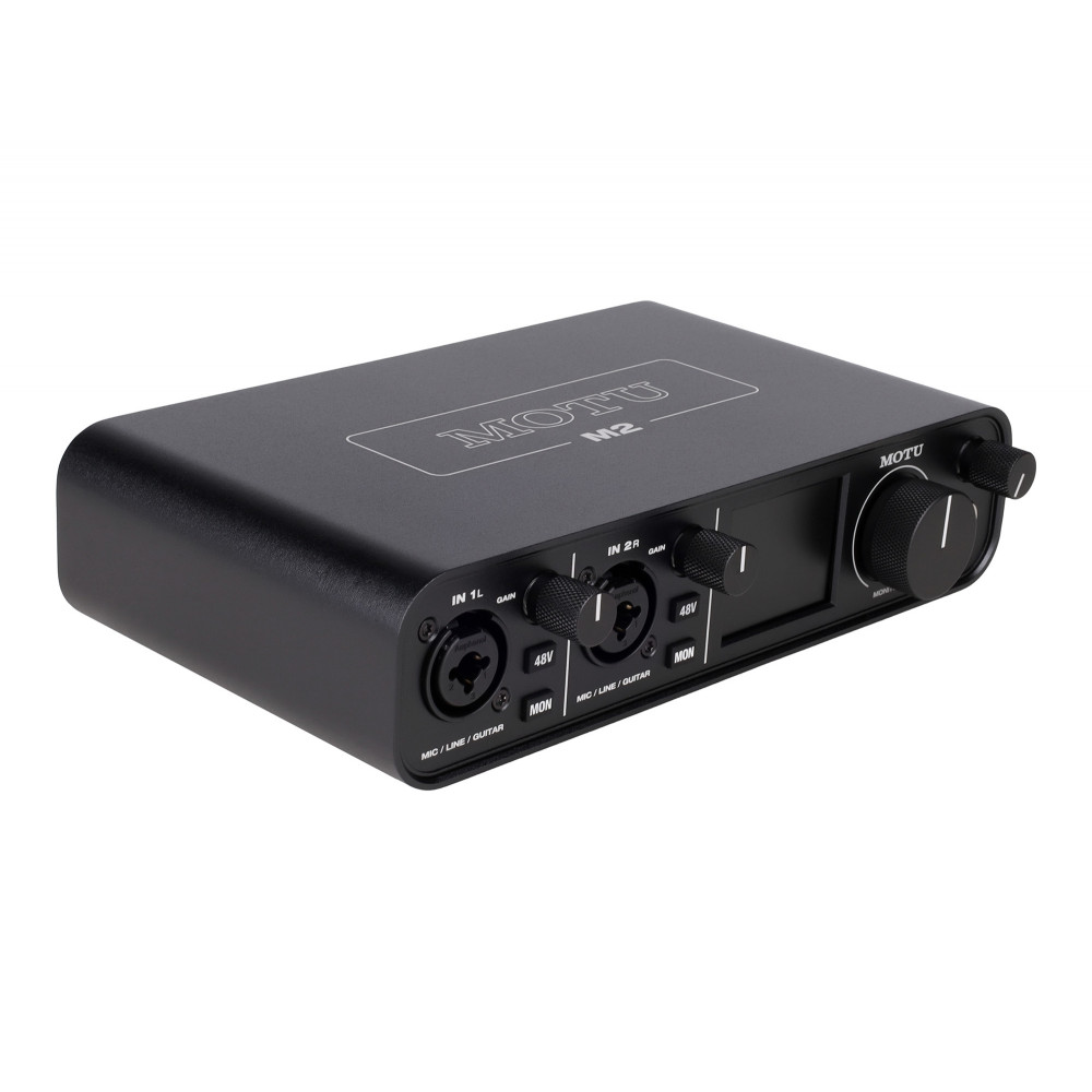 Аудиоинтерфейс USB [3120/3121] Motu [M2] АЦП/ЦАП: 24 бит/192 кГц, ЦАП ESS Sabre32 Ultra, 120 дБ, THD+N: -110 дБ, 2xCombo XLR/TRS микр./инстр. Входа / 2xRCA выхода, 2x1/4" TRS Jack выхода, 1/4" TRS Jack выход для наушников, MIDI вход/выход, USB-C