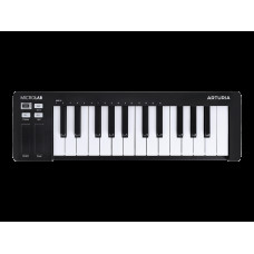 MIDI клавиатура [231512] Arturia [MicroLab 3 Black] 25 клавиш, чувствительных к скорости нажатия, сенсорные полосы pitch и modulation, режим игры аккордами, разъем для подключения педали, type-c, ПО: Analog Lab Intro, Ableton Live Lite. Цвет - черный.