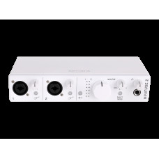 Аудиоинтерфейс USB [800112] Arturia [MiniFuse 2 White] 24бит/192кГц, два комбинированных входа XLR-1/4 (микрофонный / линейный / инструментальный уровень) с фантомным питанием +48 В, выходы на монитор (L/R Jack), выход для наушников, MIDI In/Out