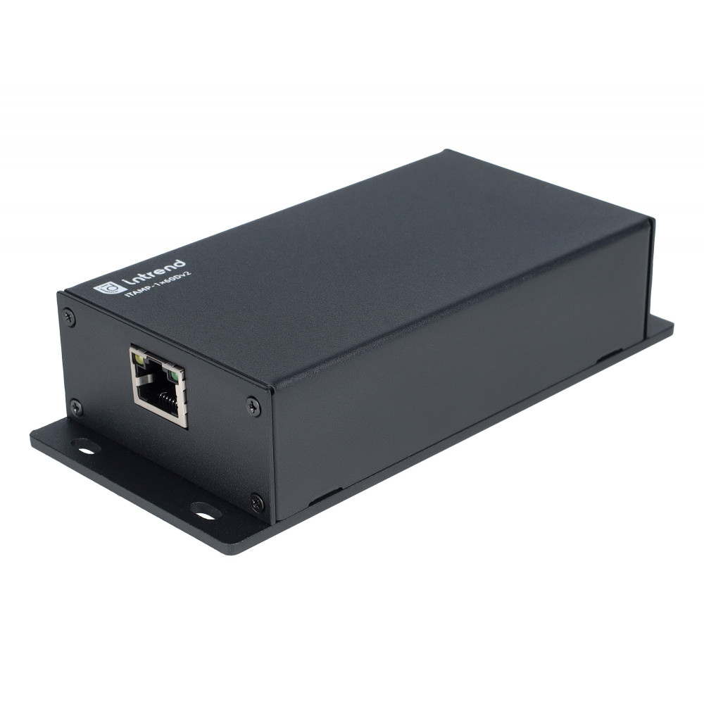 Усилитель Intrend [ITAMP-1x60Dv2] одноканальный с DSP, вход DANTE, выход аналоговый 30W8Ом / 60W4Ом разъем Phoenix, Питание POE/POE+