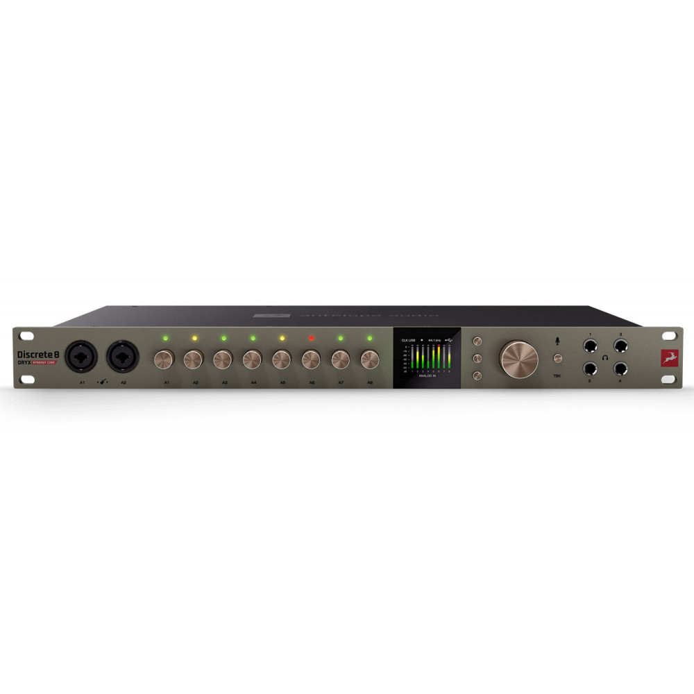 Аудиоинтерфейс Antelope Audio [Discrete 8 Oryx] 24 бит/192 кГц, 26x38, аналоговые входы: 8, линейные выходы: 8, микрофонные предусилители: 8x Discrete Class-A, ADAT I/O (16 входов/16 выходов),S/PDIF I/O (2 входа/2 выхода)