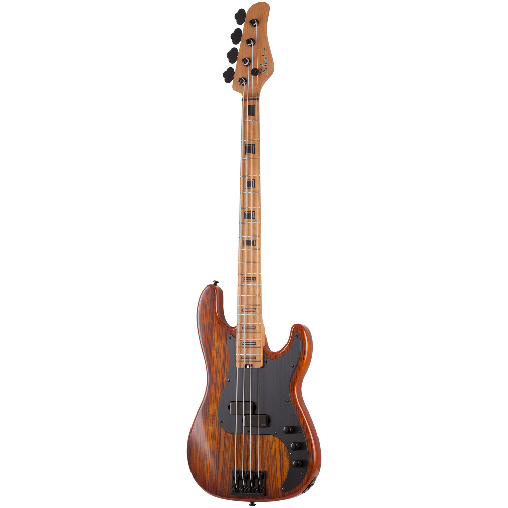 Бас-гитара SCHECTER [P-4 EXOTIC FVSB] 4-х струнная, корпус: болотный ясень, топ: зебравуд, гриф: запеченый клен, 21 лад, звукосниматель: EMG Metal Works P, цвет: Faded Vintage Sunburst (FVSB)