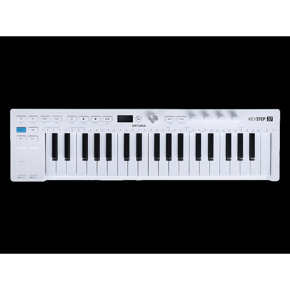 MIDI клавиатура Arturia [KeyStep 37 MK2] 37 клавиш с чувствительностью к силе нажатия и послекасанием, OLED-экран, секвенсор, арпеджиатор, 4х 3,5-мм CV-Out, MIDI-In/Out, Sync I/O, вход для педали сустейна/экспрессии (TRS), Type-C