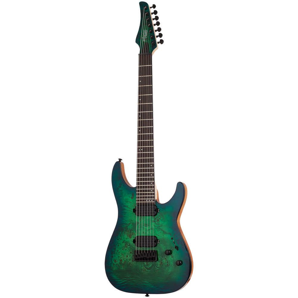 Электрогитара SCHECTER [C-7 PRO AQB] электрогитара 7-струнная, корпус: красное дерево, топ: кап, гриф: клен 3 куска, накладка: венге, 24 лада, цвет: Aqua Burst (AQB)