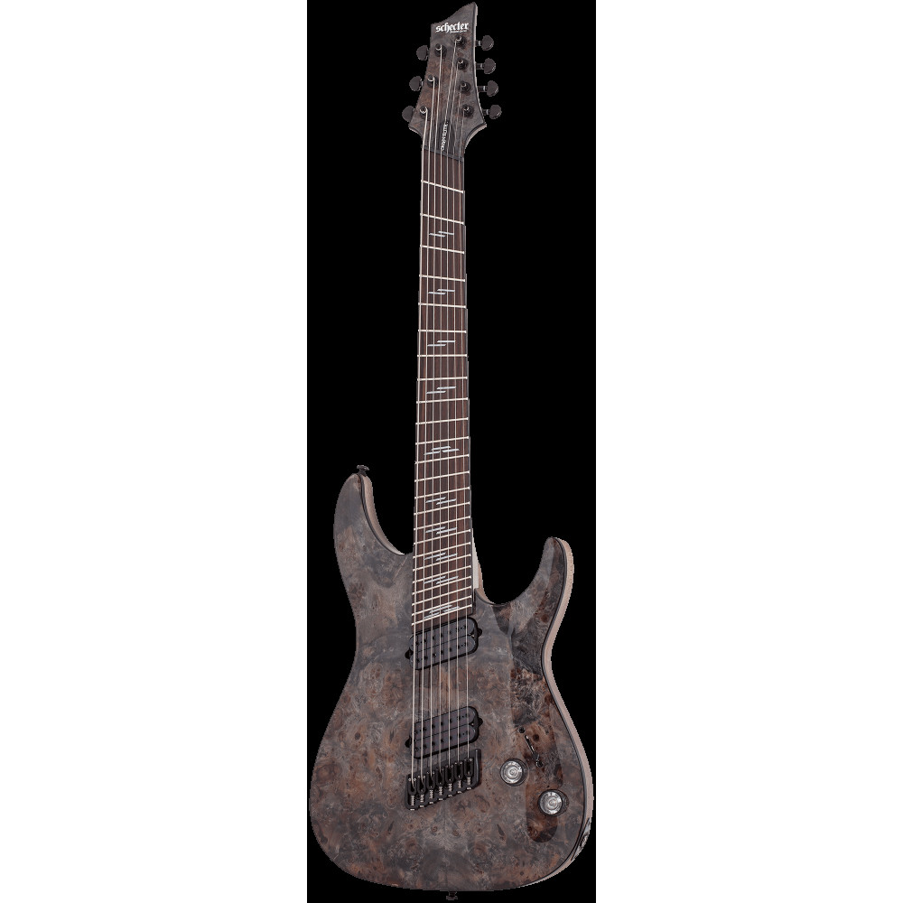 Электрогитара SCHECTER [OMEN ELITE-7 MS CHAR] электрогитара 7-струнная, мультимензур, корпус: красное дерево, топ: кап, гриф: клен, накладка: палисандр, 24 лада, цвет: Charcoal (CHAR)