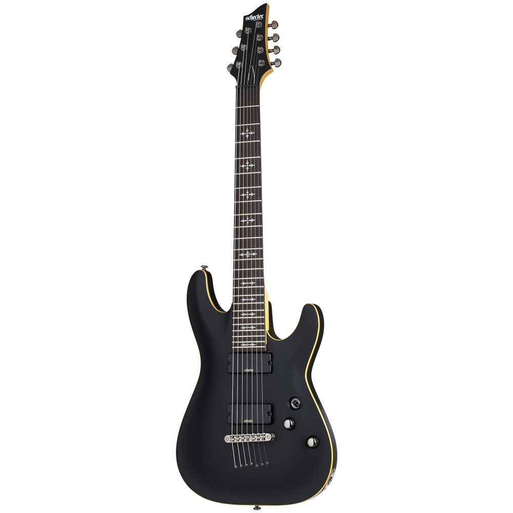 Электрогитара SCHECTER [DEMON-7 ABSN] электрогитара 7-струнная, корпус: липа, гриф: клен, накладка: венге, 24 лада, цвет: Aged Black Satin (ABSN)