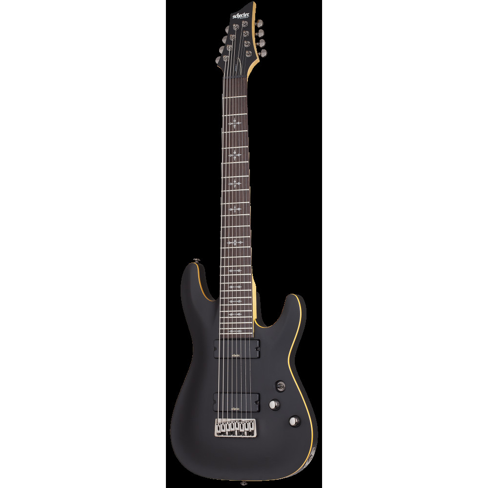 Электрогитара SCHECTER [DEMON-8 ABSN] электрогитара 8-струнная, корпус: липа, гриф: клен, накладка: венге, 24 лада, цвет: Aged Black Satin (ABSN)