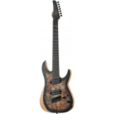 Электрогитара SCHECTER [REAPER-7 MULTI-SCALE CB] электрогитара 7-струнная, мультимензур, корпус: болотный ясень, топ: кап, гриф: клен, накладка: черное дерево, 24 лада, цвет: Satin Charcoal Burst (CB)
