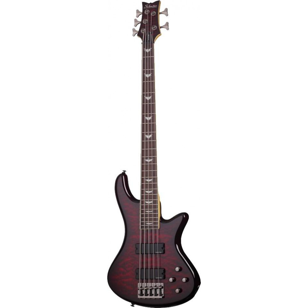 Бас-гитара SCHECTER [STILETTO EXTREME-5 BCH] бас-гитара 5-струнная, корпус: красное дерево, топ: волнистый клен, гриф: клен, накладка: палисандр, 24 лада, цвет: Black Cherry (BCH)