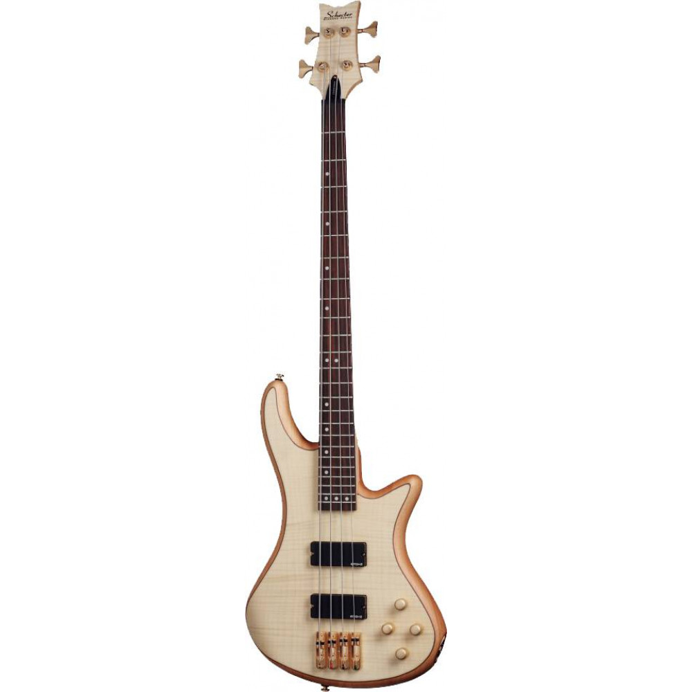 Бас-гитара SCHECTER [STILETTO CUSTOM-4 NAT] бас-гитара 4-струнная, корпус красное дерево, топ: волнистый клен, гриф: клен/орех, на болтах, накладка: палисандр, 24 лада, цвет Natural Satin (NAT)