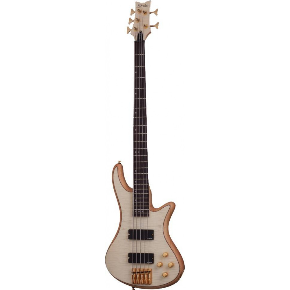 Бас-гитара SCHECTER [STILETTO CUSTOM-5 NAT] бас-гитара 5-струнная,корпус красное дерево, топ: волнистый клен, гриф: клен/орех, на болтах, накладка: палисандр, 24 лада, цвет Natural Satin (NAT)