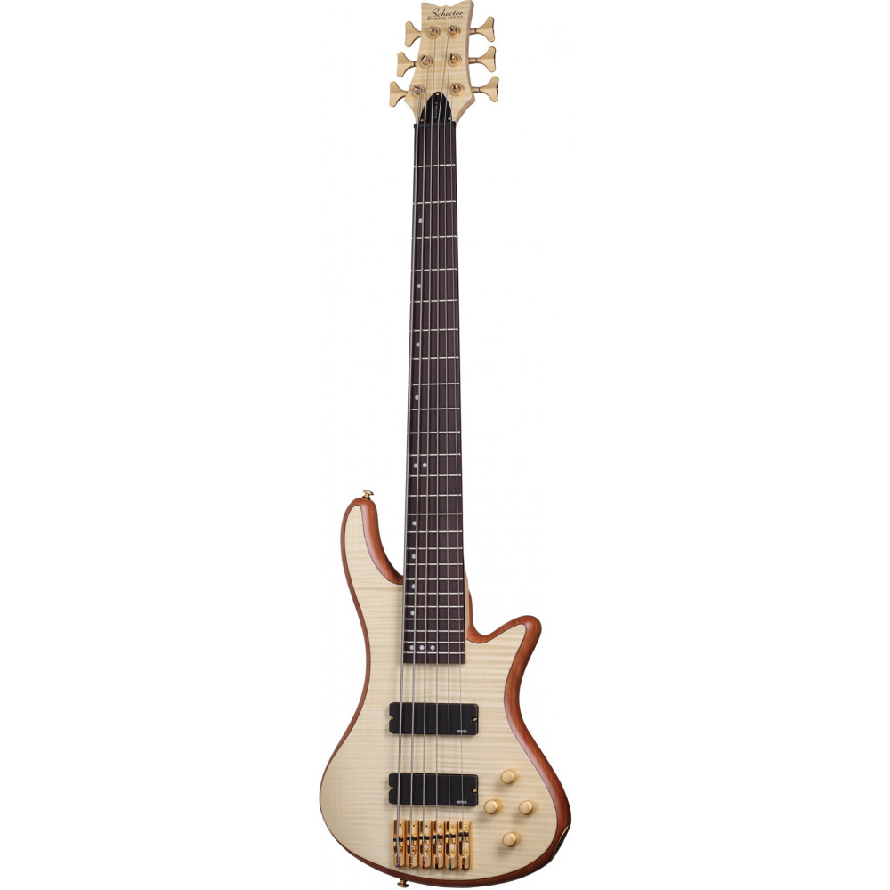 Бас-гитара SCHECTER [STILETTO CUSTOM-6 NAT] бас-гитара 6-струнная, корпус красное дерево, топ: волнистый клен, гриф: клен/орех, на болтах, накладка: палисандр, 24 лада, цвет Natural Satin (NAT)