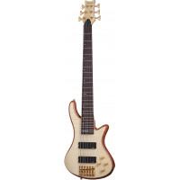 Бас-гитара SCHECTER [STILETTO CUSTOM-6 NAT] бас-гитара 6-струнная, корпус красное дерево, топ: волнистый клен, гриф: клен/орех, на болтах, накладка: палисандр, 24 лада, цвет Natural Satin (NAT)
