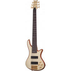 Бас-гитара SCHECTER [STILETTO CUSTOM-6 NAT] бас-гитара 6-струнная, корпус красное дерево, топ: волнистый клен, гриф: клен/орех, на болтах, накладка: палисандр, 24 лада, цвет Natural Satin (NAT)