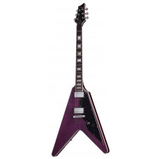 Электрогитара SCHECTER [V-1 CUSTOM TPUR] электрогитара 6-струнная, корпус: красное дерево, топ: клен, гриф: красное дерево, накладка: черное дерево, 22 лада, цвет: Trans Purple (TPUR)