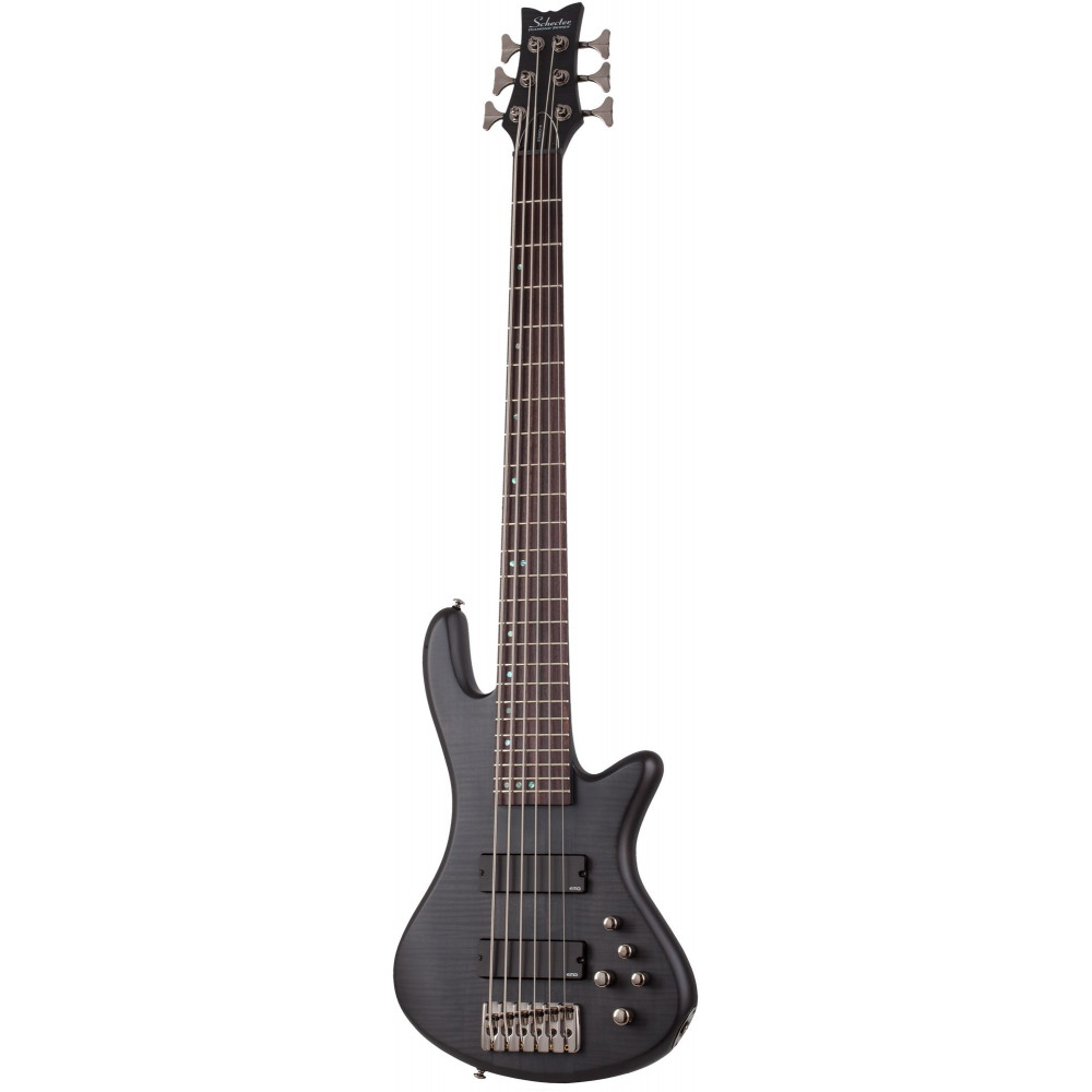 Бас-гитара SCHECTER [STILETTO STUDIO-6 STBLS] бас-гитара 6-струнная, корпус: красное дерево, топ: огненный клен, гриф: клен/орех, накладка: палисандр, цвет: See-Thru Black Satin (STBLS)