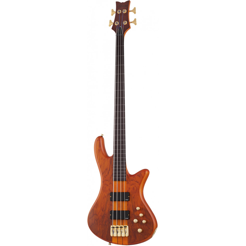 Бас-гитара SCHECTER [STILETTO STUDIO-4 FL HSN] 4-струнная безладовая, корпус: красное дерево, топ: бубинга, гриф: клен/многослойный орех, накладка: палисандр, цвет: Honey Satin (HSN)