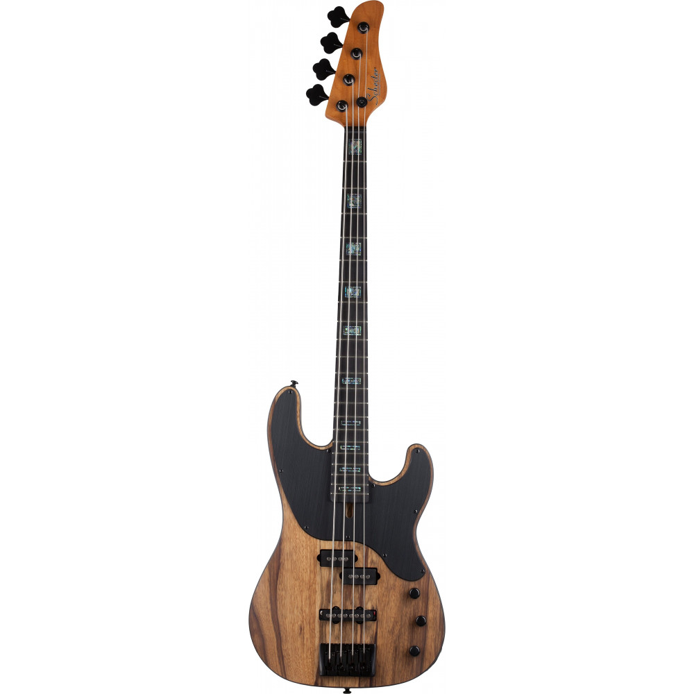 Бас-гитара SCHECTER [MODEL-T 4 EXOTIC BLACK LIMBA BL] бас-гитара 4-струнная, корпус: черная лимба, гриф: обожжёный клен, накладка: черное дерево, 21 лад, цвет: Black Limba (BL)