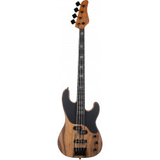 Бас-гитара SCHECTER [MODEL-T 4 EXOTIC BLACK LIMBA BL] бас-гитара 4-струнная, корпус: черная лимба, гриф: обожжёный клен, накладка: черное дерево, 21 лад, цвет: Black Limba (BL)